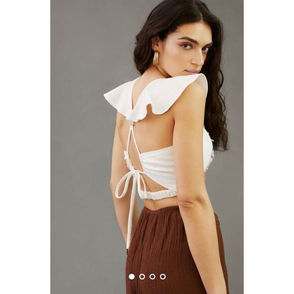 New Anthropologie x Pilcro Striped Ruffle Cami Size XL - Picture 3 of 9